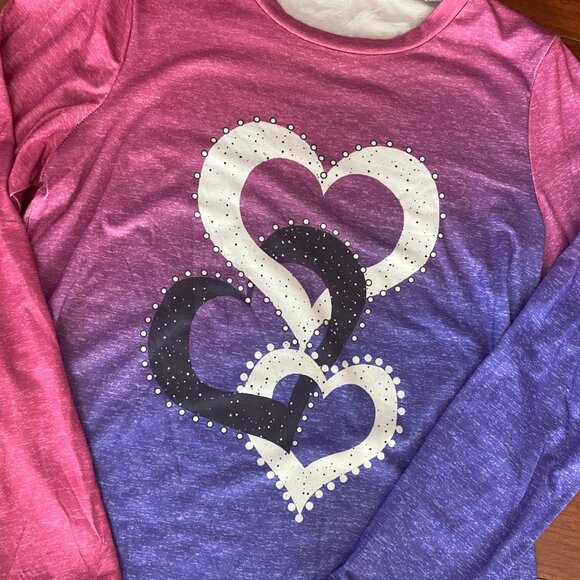 Heart Long sleeve T-shirt size Medium - Picture 4 of 6